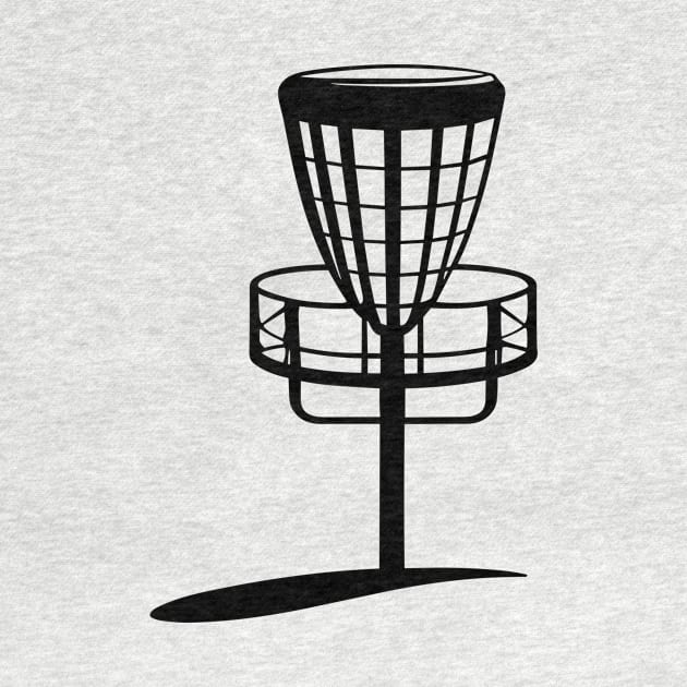 Minimalist Disc Golf Metal Basket Silhouette Art by TeeTrendz